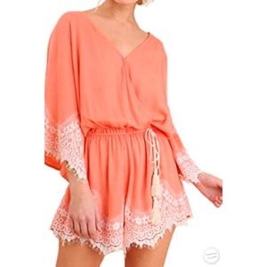 MARKED DOWN !!! UMGEE SALE TROPICAL VACATIONS. ….NWT Lace Trim Romper